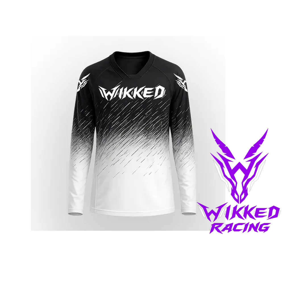 Fade Black Ice custom motocross jersey front view