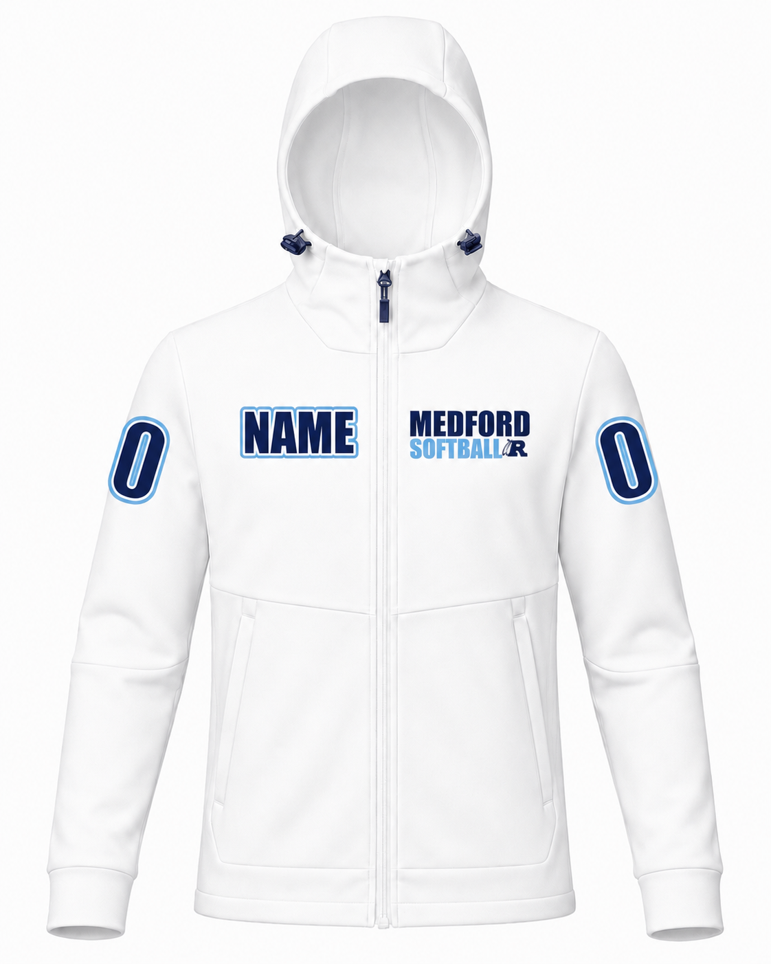 MEDFORD SOFTBALL ZIP-UP WINDBREAKER - white - Image 2